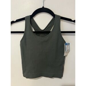 NWT‎ Girls DSG Momentum Seamless Bra Tank Muted Olive Youth Small Built In Bra